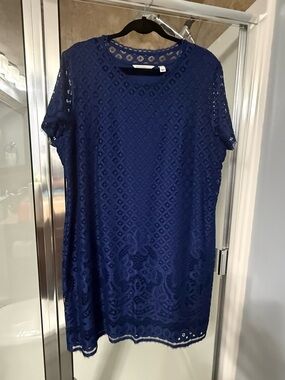 Isaac Mizrahi Royal Blue Lace Shift Dress